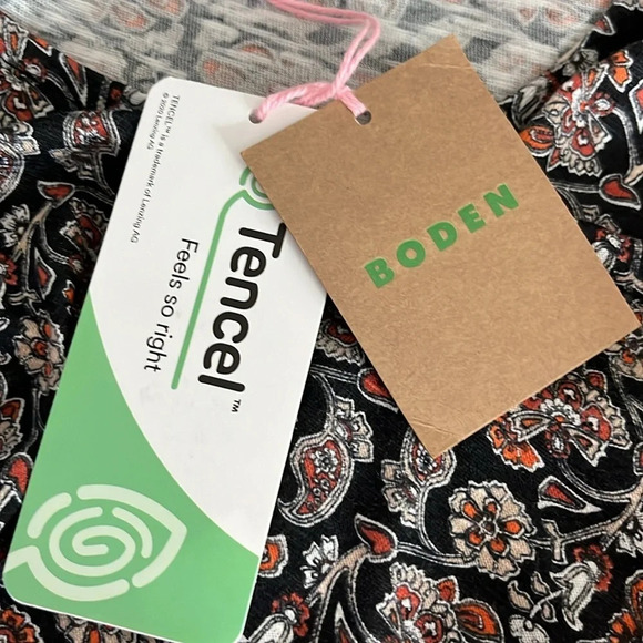 Boden Knot Front Jersey Midi Dress in Black Block Paisley - NEW - Size 16-18R - Picture 8 of 12